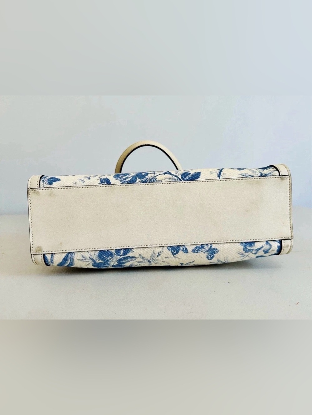 🌟RARE Gucci Japan Exclusive GG Ribbon Herbarium Blue Floral Tote Bag🌟 - Picture 6 of 15